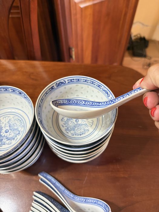 Serviço de jantar porcelana chinesa bago arroz