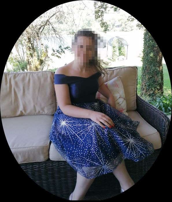 Vestido de cerimónia azul marinho