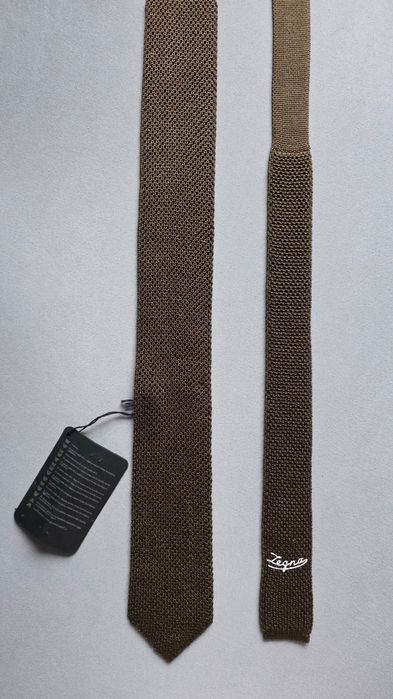 Krawat knit jedwabny Ermenegildo Zegna