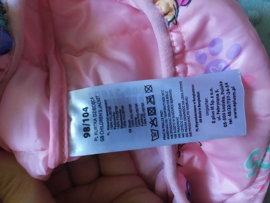 Dziewczęca kurtka przejściowa Psi Patrol 98/104