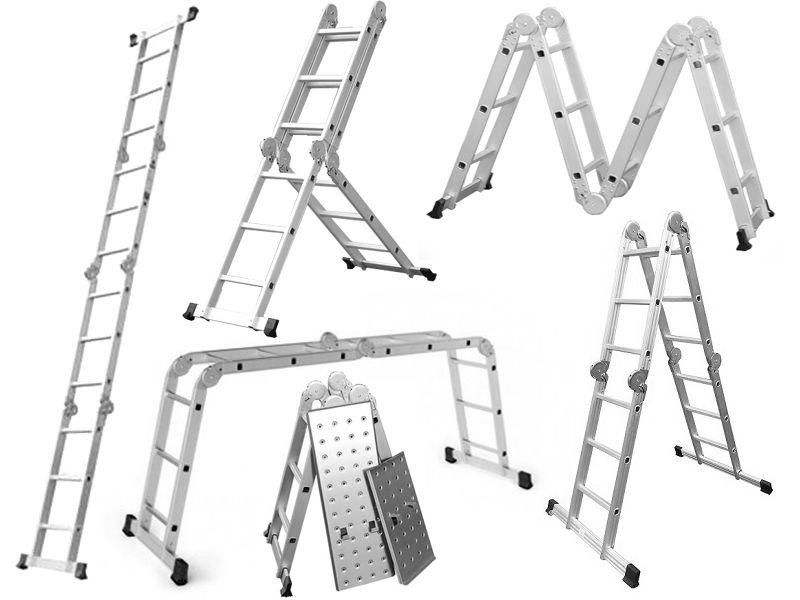 Лестница трансформер 4х3 та 4-4 Драбина алюмінієва PRO 4секційна