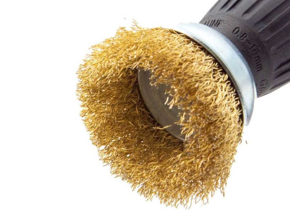 Szczotki druciane z mosiądzu na wkrętarkę zestaw 5 sztuk różne rozmary