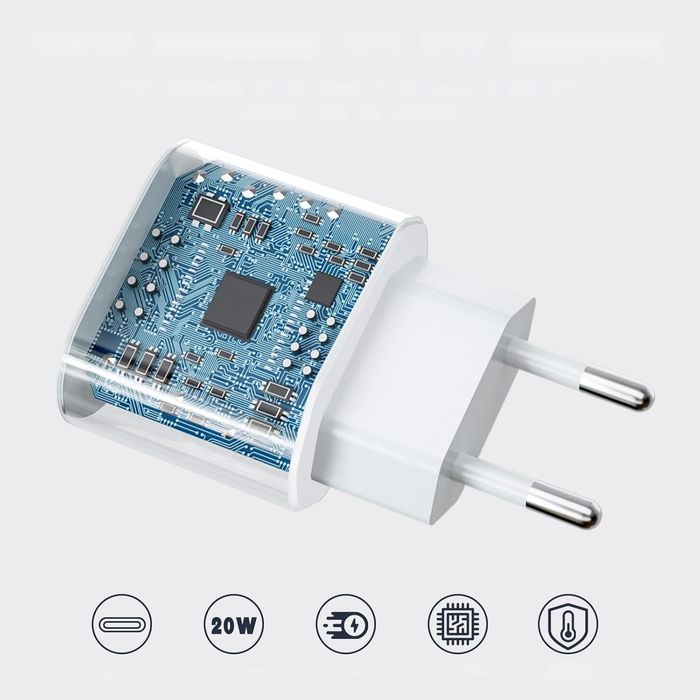 Ładowarka usb-c 20w kabel 2m szybkie ładowanie do iphone 14 13 12 11 x