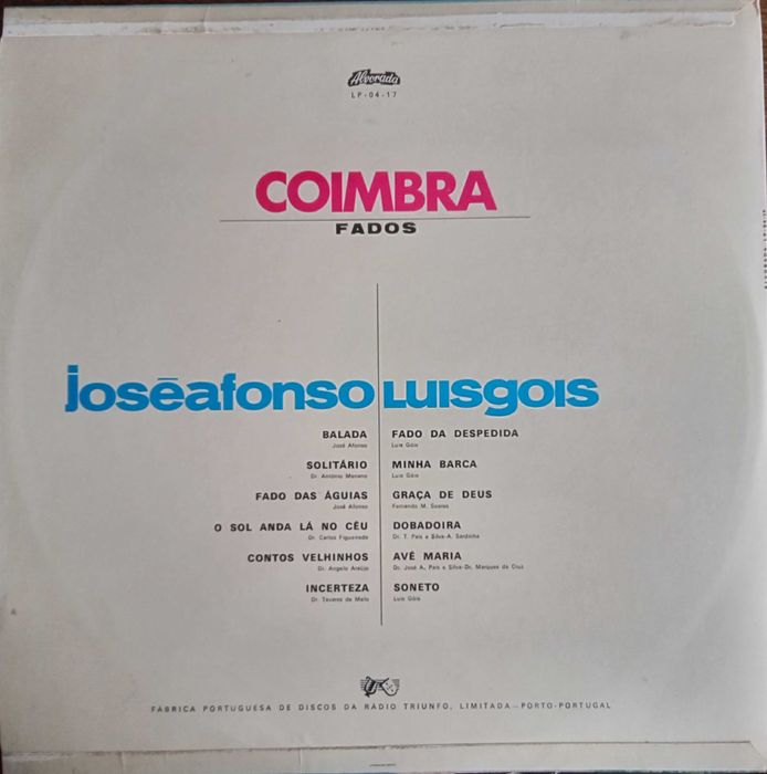 José Afonso / Luis Góis	- - - - -		Coimbra	- - - - -	LP