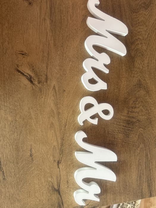 Napis na ślub Pani i Pan  Mrs & Mr