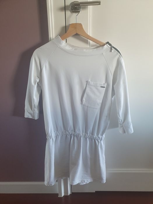 Biała tunika/sukienka unisono. Rozm. Uniwersalny