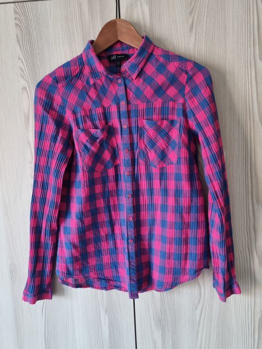 Reserved, yfl, koszula w kratę, różowa, dziewczęca, młodzieżowa, r. 36