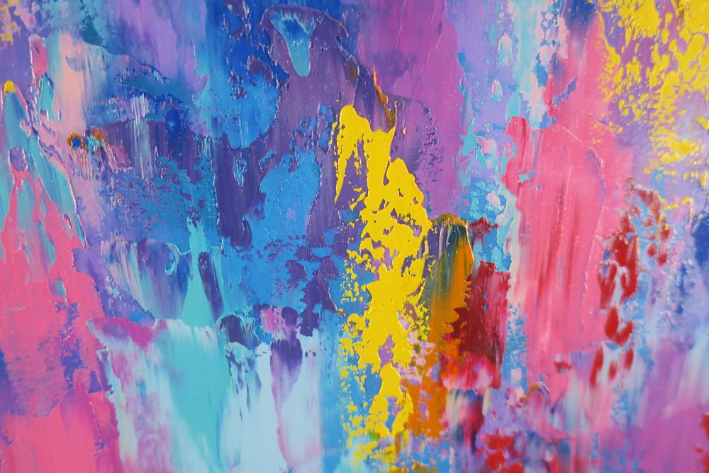 "Cosmic Rain" Obraz olejny duży 100/140 cm