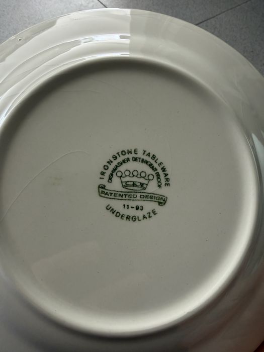 Conjunto 10 Pratos de Sobremesa Vintage Ironstone (Padrão Azul)