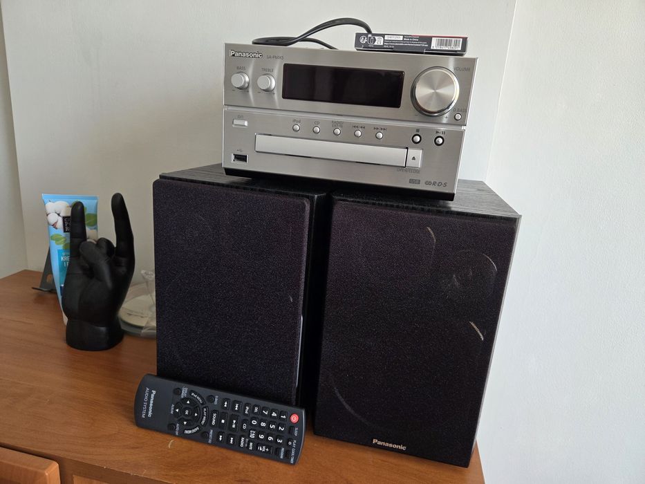 Mini wieża Panasonic pmx5 z głośnikami i pilot
