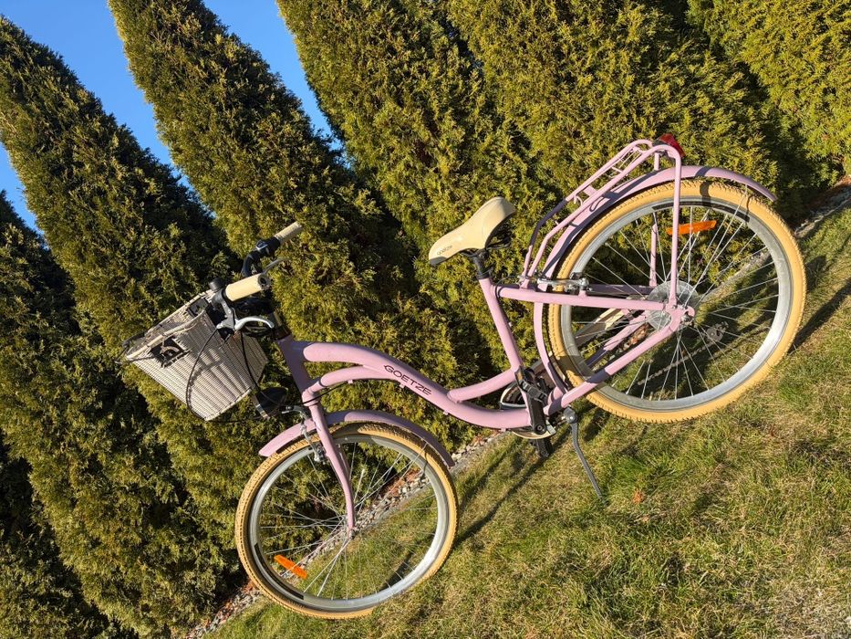 Rower miejski damski Goetze różowy mat