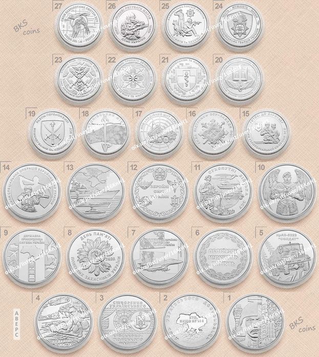 Футляр для монет НБУ 10 гривень срібло одна унція (44 мм) — зі штучтої шкіри або картонний