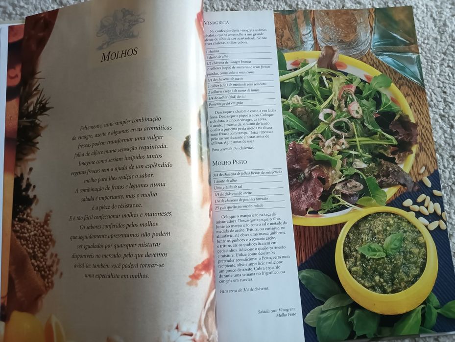 Saladas. Refeições-molhos-sobremesas	Coleção Boa mesa Como Novos