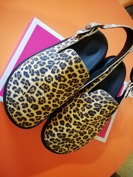 Леопардові клогі, шкіра!