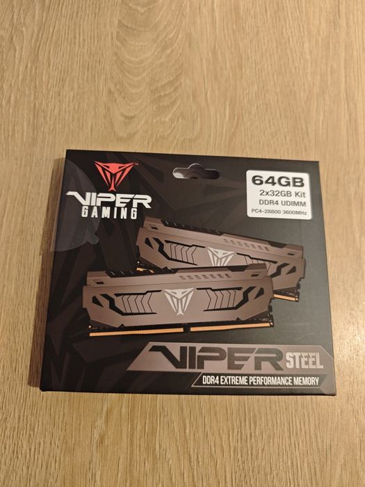 Pamięć RAM 64GB 2x 32GB DDR4 3600MHz Patriot Viper Steel PVS464G360C8K