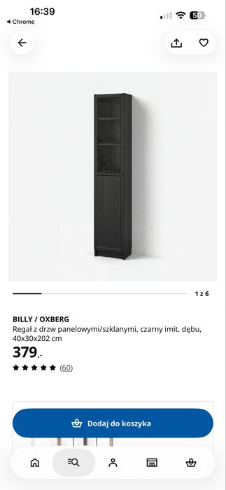 Ikea billy oxberg czarny