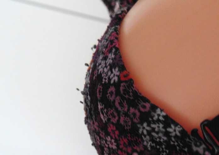 H&M biustonosz bardotka w kwiatuszki odpinane ramiączka 75B