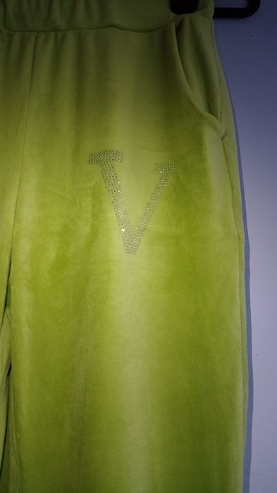 Dres S-M welurowy zielony