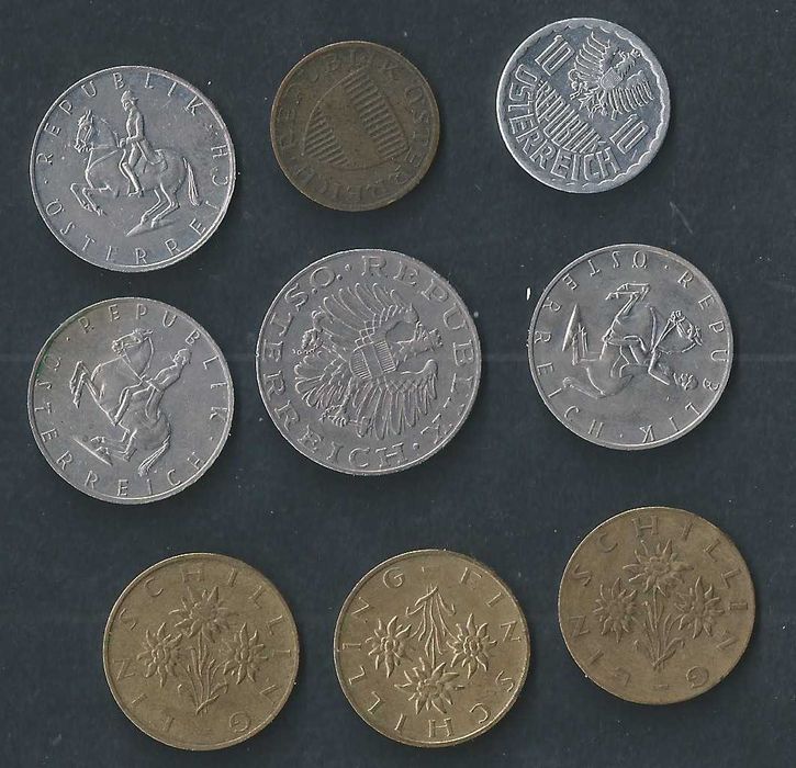 Moedas Áustria, 9 Moedas usado