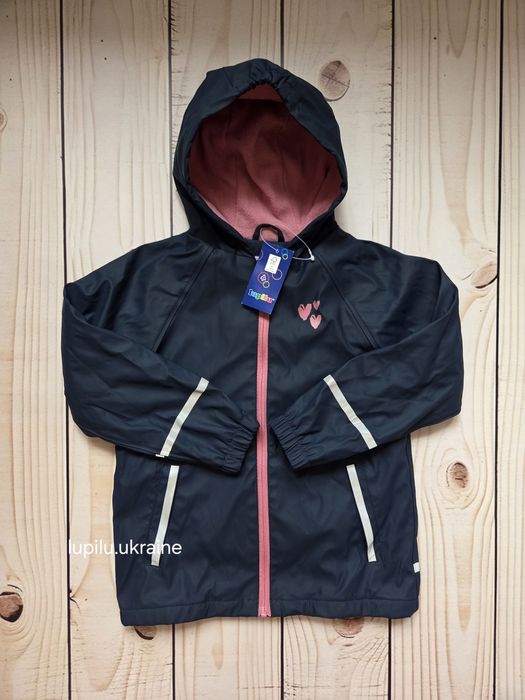 Lupilu 110/116 куртка грязепруф на флісі на дівчинку дощовик брудопруф