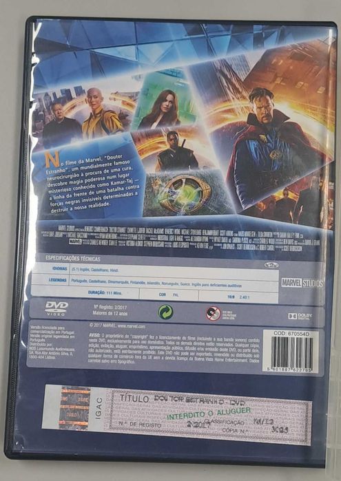 Pack 4 Filmes da Marvel (Homem de Ferrro, Dr. Estranho)