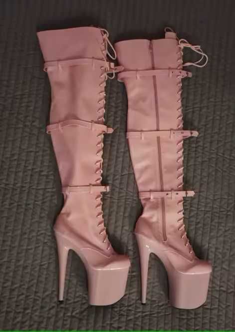 Kozaki za kolano wiązane 4 kolory