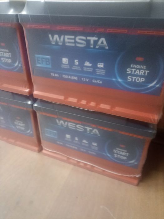 Автомобільний акумулятор WESTA 78Ah  EFB Start-Stop R Правий