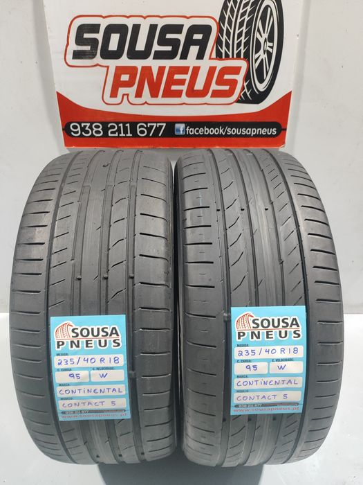 2 pneus semi novos 235-40R18 Continental - Oferta da entrega