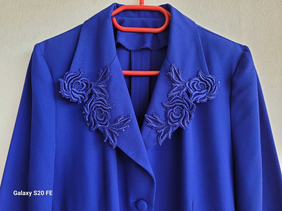 Elegancki Chabrowy Żakiet zdobienia r. 38/40
