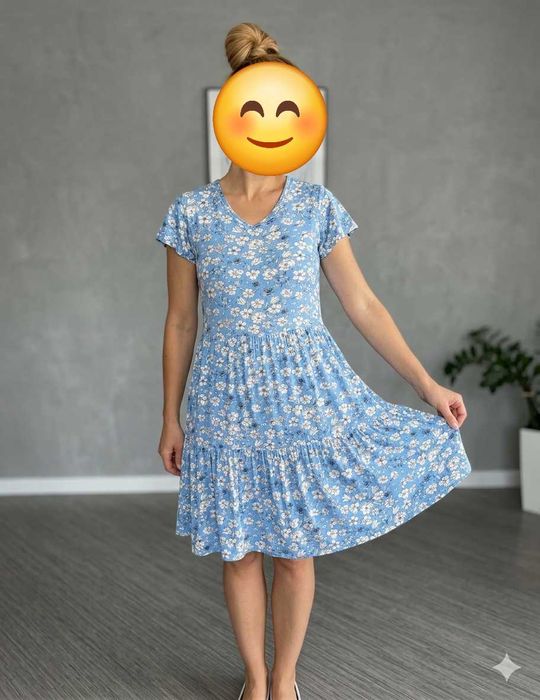 Letnia, rozkloszowana sukienka marki Pieces