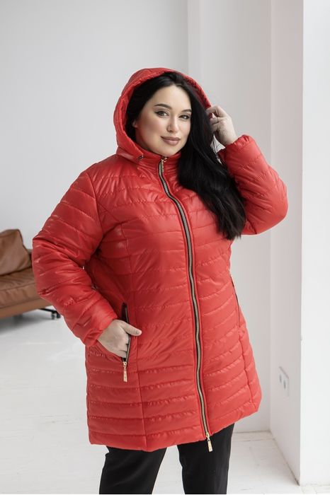 Женская удлинённая демисезонная куртка больших размеров.  54-82р