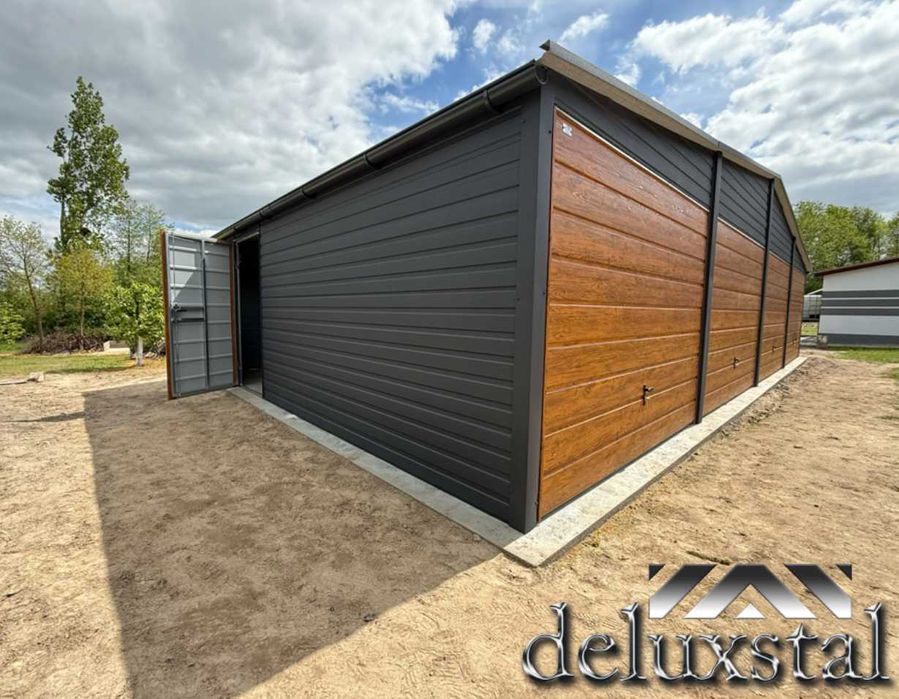 Garaze blaszane garaz 12x6 konstrukcja ocynkowana poziom