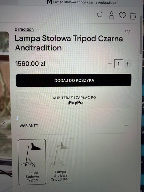lampa stołowa Tradition model Tripod nowa