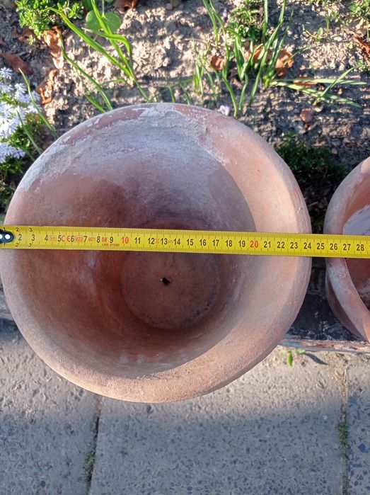 Doniczki gliniane stare retro vintage duże-średnica ok 25 cm
