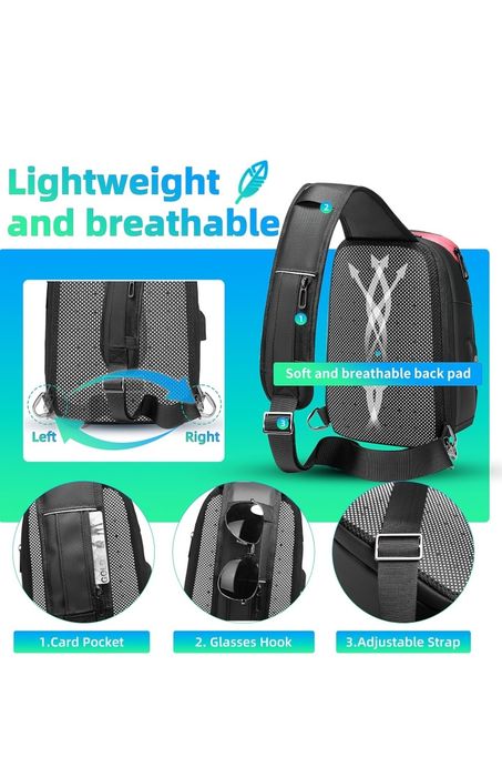 Mochila cruzada homem bolsa peito