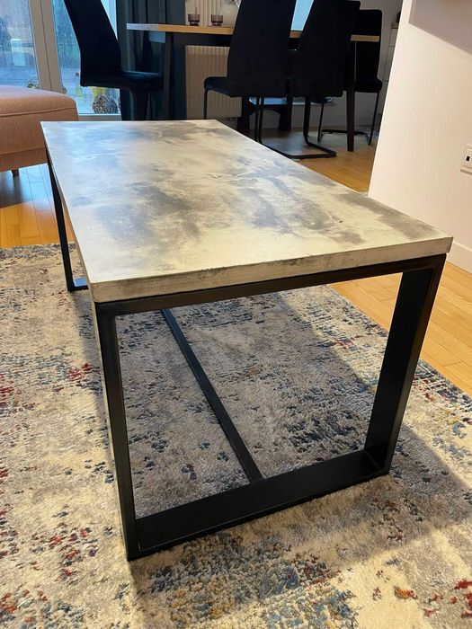 Stolik z blatem betonowym Inral 100cm x 50 cm x 49cm