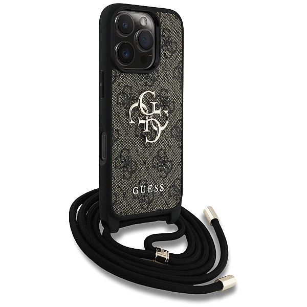 Etui Guess 4G Big Logo Cord Stap Crossbody do iPhone 16 Pro Max brązow