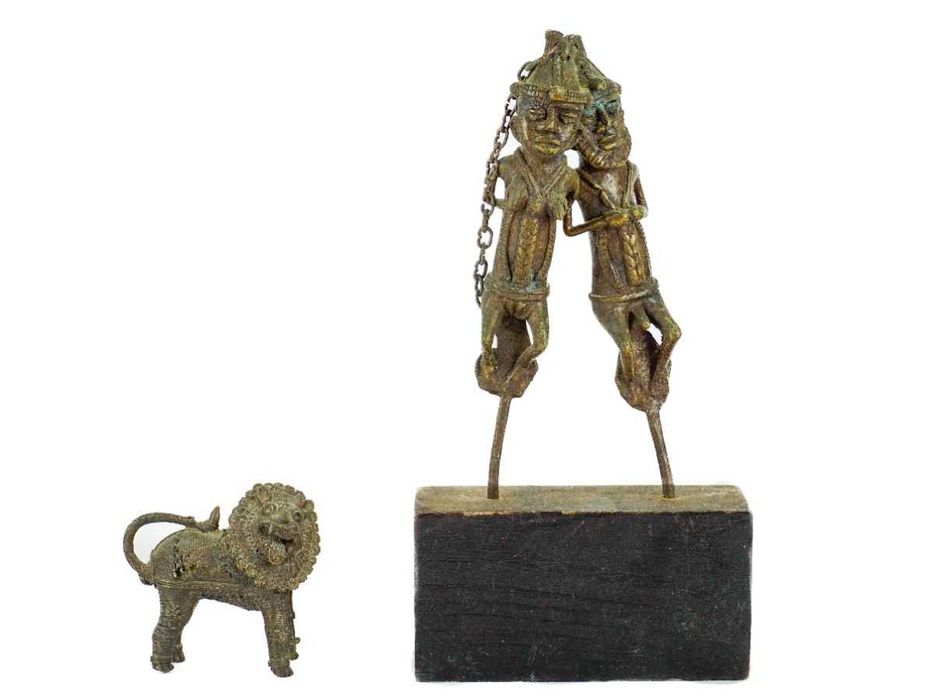 7 Peças em bronze - 4 peças africanas