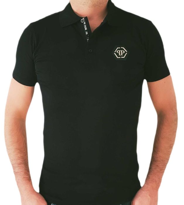 Philipp Plein koszulka polo motyw SKULL czarna