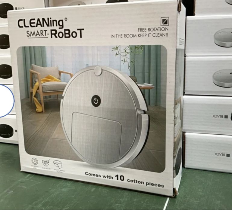 Título  Robot Mop de Limpeza Automática – Novo com Panos Incluídos