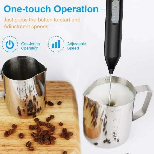 Mini Batedor 3 Velocidades Recarregavel USB - C