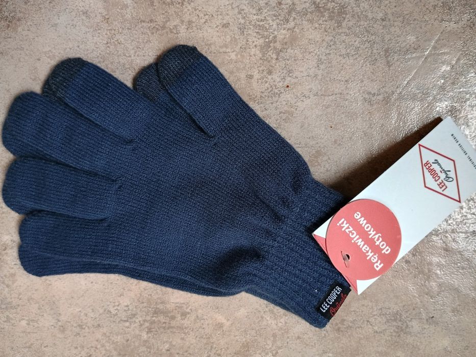 Rękawiczki zimowe jesienne dotykowe Lee Cooper uni granatowe
