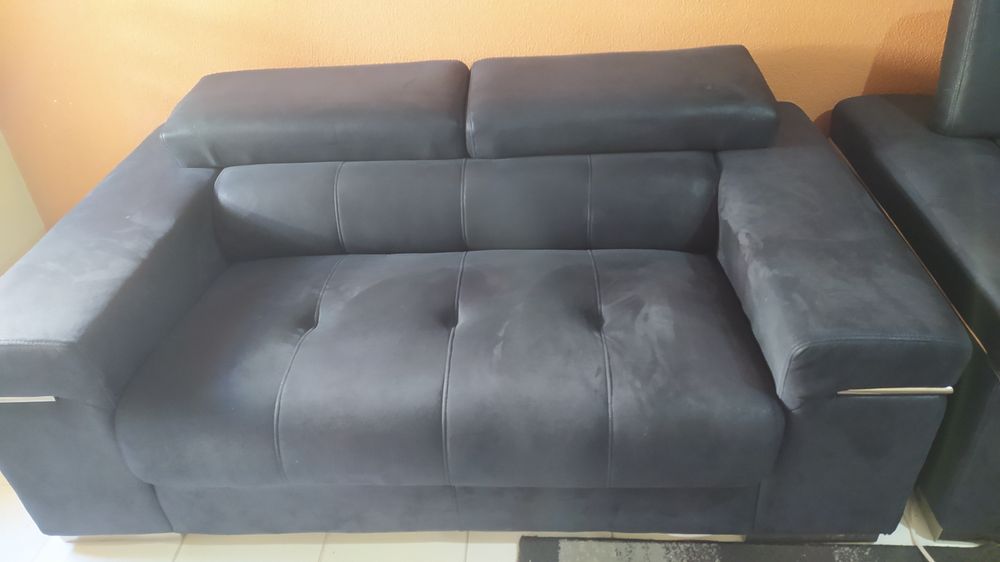 Sofás em camurça pretos 2L /3L