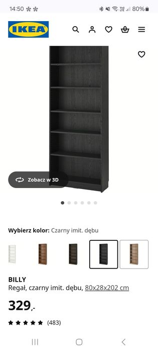 Meble Ikea Billy 3 szt: regał, komoda, szafka
