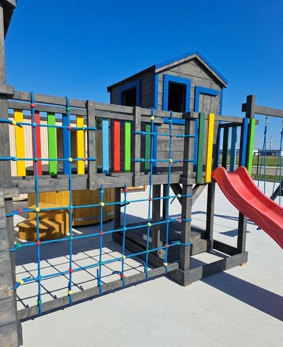Duży drewniany plac zabaw do ogrodu małpi gaj domek dla dzieci huśtawka MODEL Z EKSPOZYCJI dostępny na już, od ręki, montaż