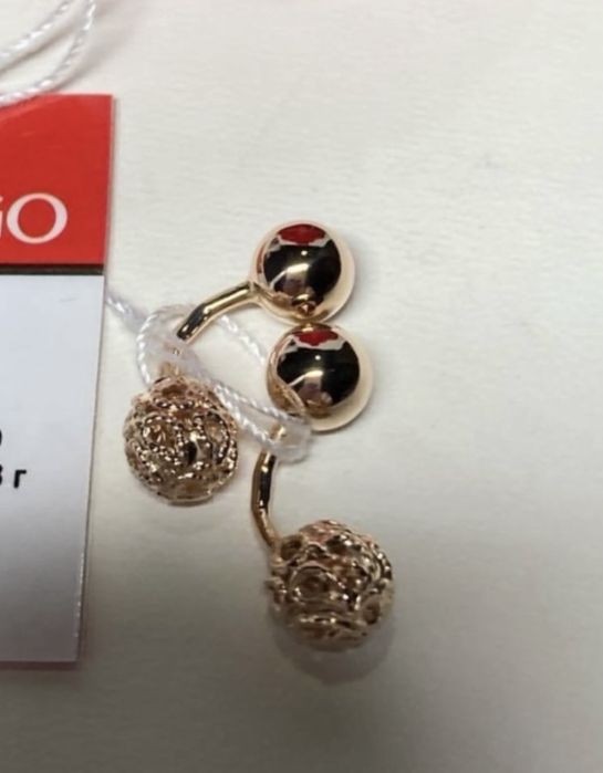 ЗНИЖКА!!!Шикарні золоті сережки, Нові, 585пр. Червоне золото.