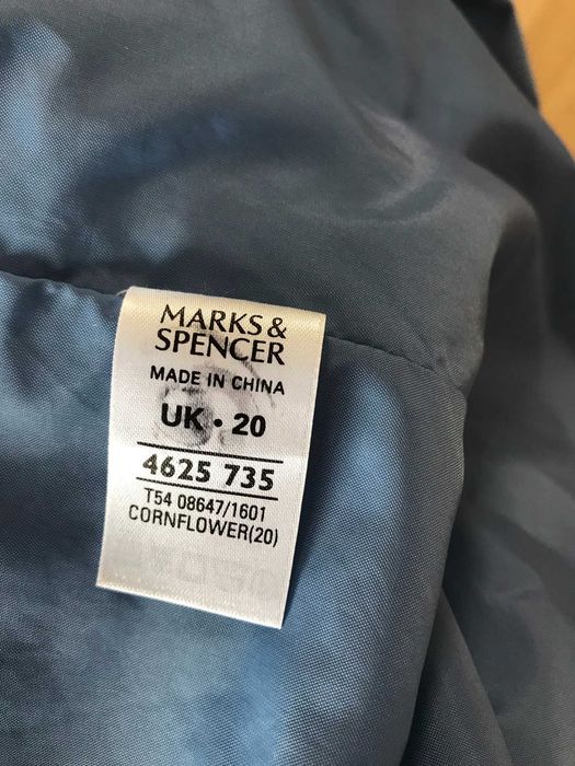 Błękitna ramoneska Marks & Spencer 18 XXXL 46 kurtka