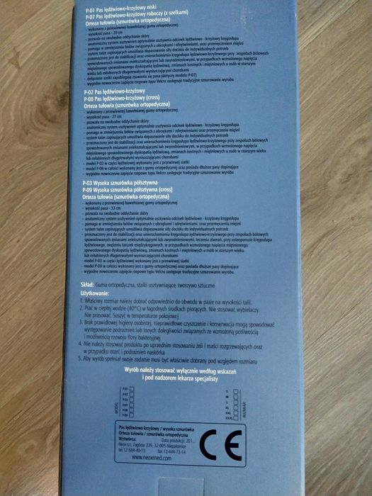 Pas lędźwiowo-krzyżowy, orteza tułowia XXL