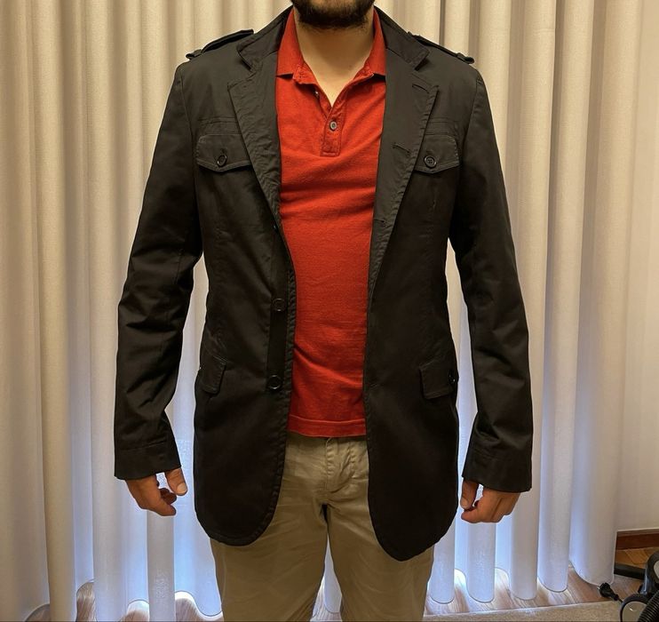 Casaco Jerem Homem Preto Estilo Safari