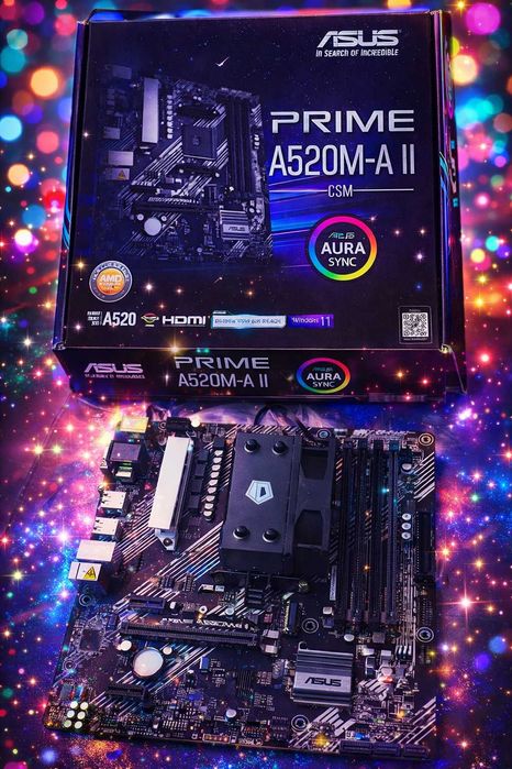 комплект: Ryzen 5 4650G + ASUS PRIME A520M-A II + кулер ID-COOLING